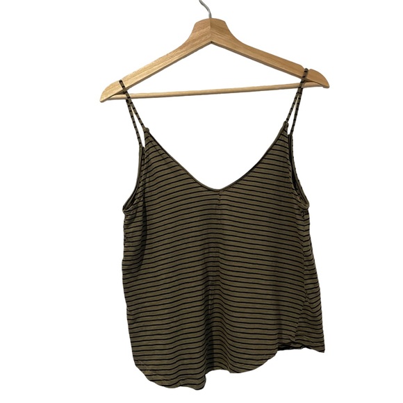 Zara Olive Green Striped Tank Top Size S - Picture 5 of 7